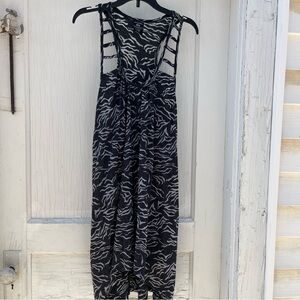 George Black and White Halter Sundress High Low or swimsuit cover up XL 16-18
